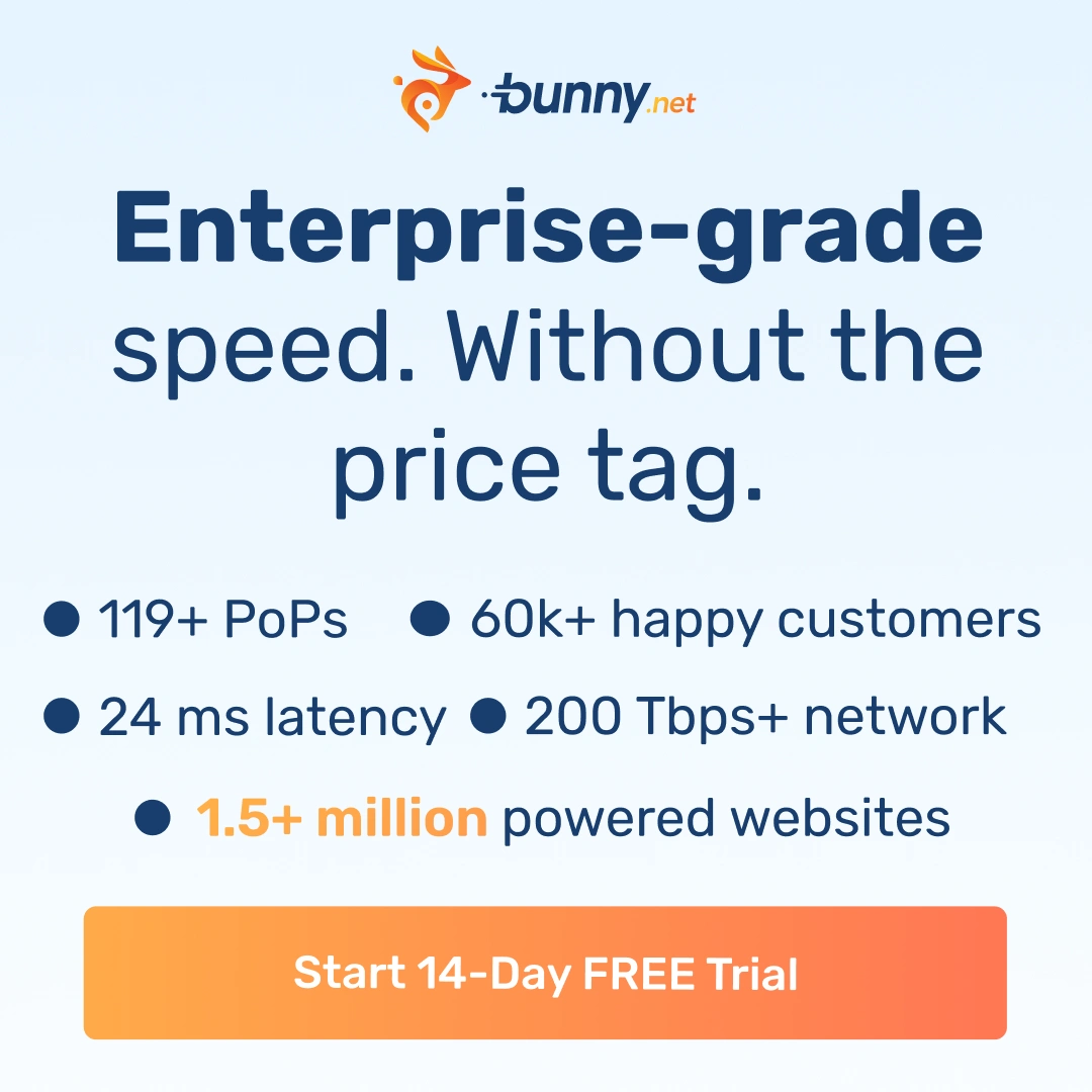 bunny.net CDN 119个全球节点，24ms低延迟，14天免绑卡试用！